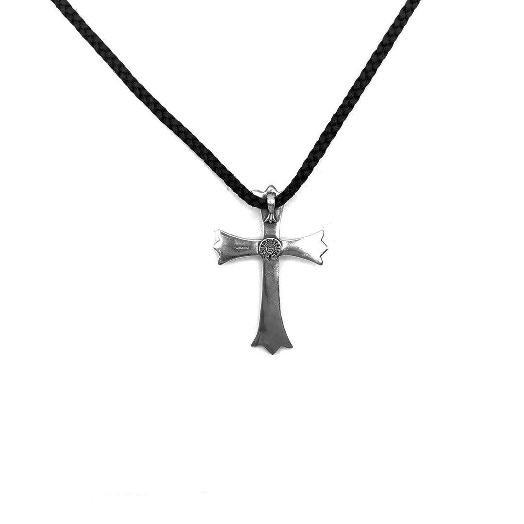 Chrome Hearts Leather Braids Silver Cross Stopper Necklace - SHENGLI ROAD MARKET