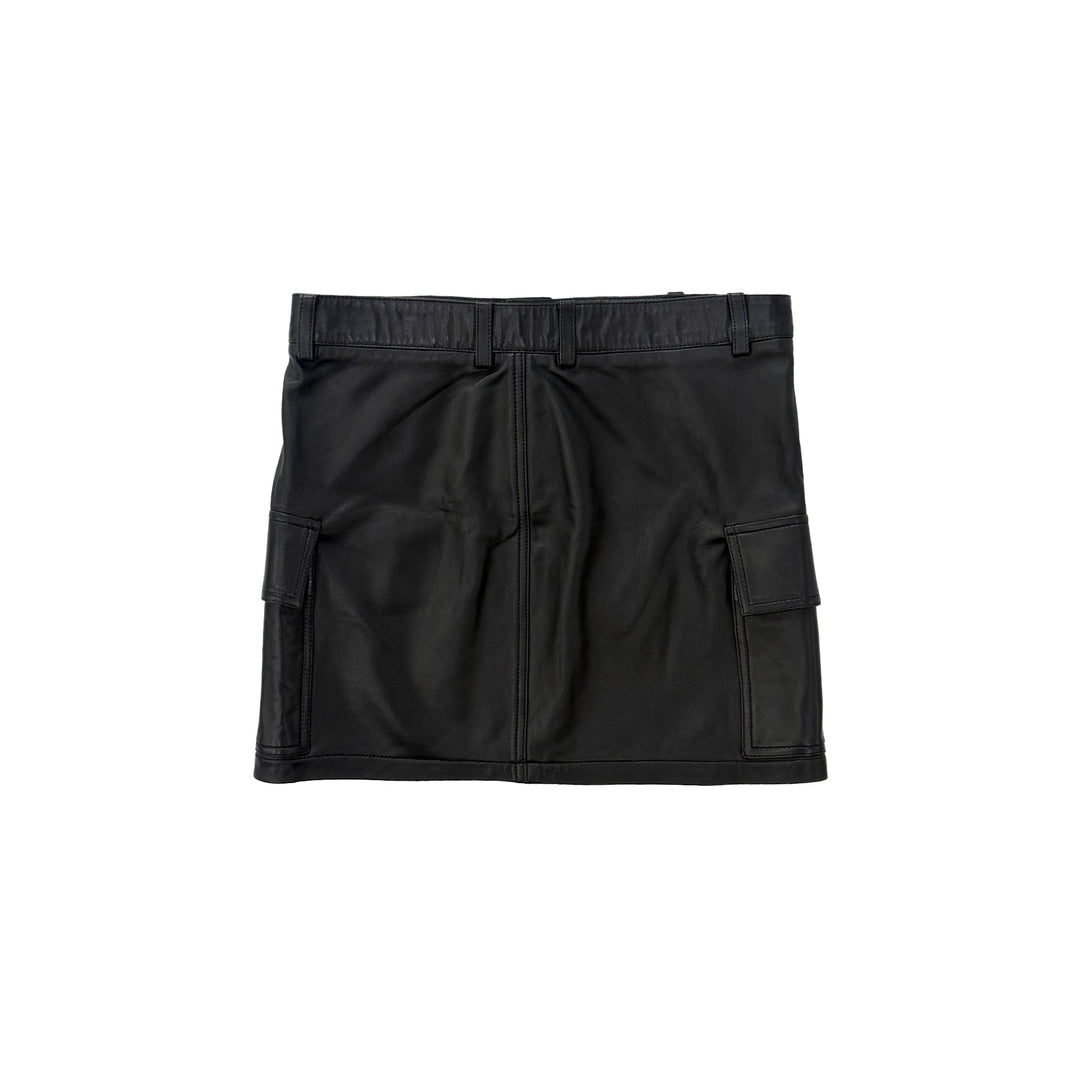 Chrome Hearts Leather Cargo Mini Black Skirt - SHENGLI ROAD MARKET