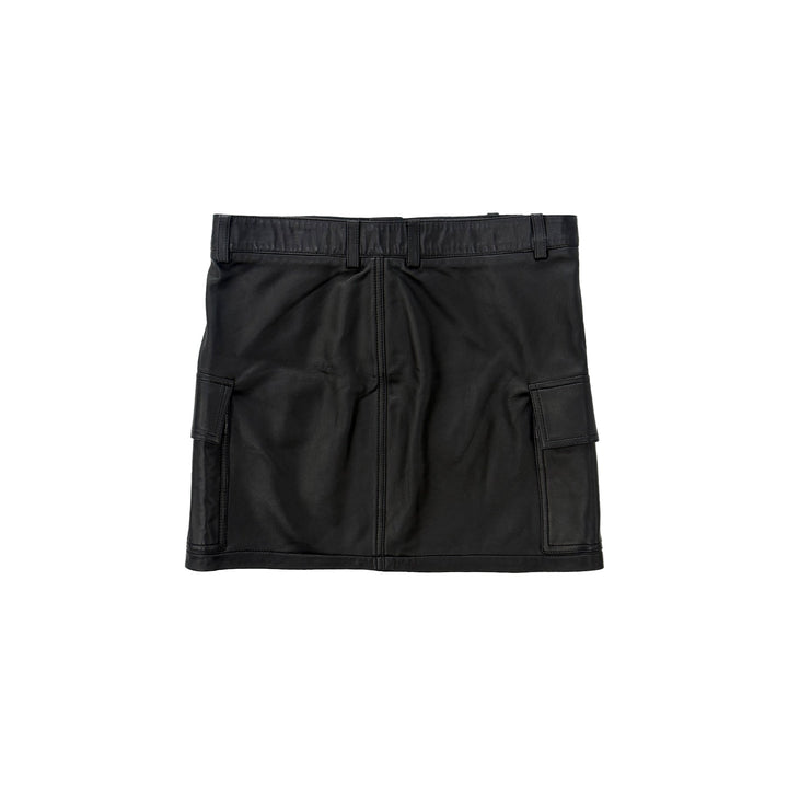 Chrome Hearts Leather Cargo Mini Black Skirt - SHENGLI ROAD MARKET