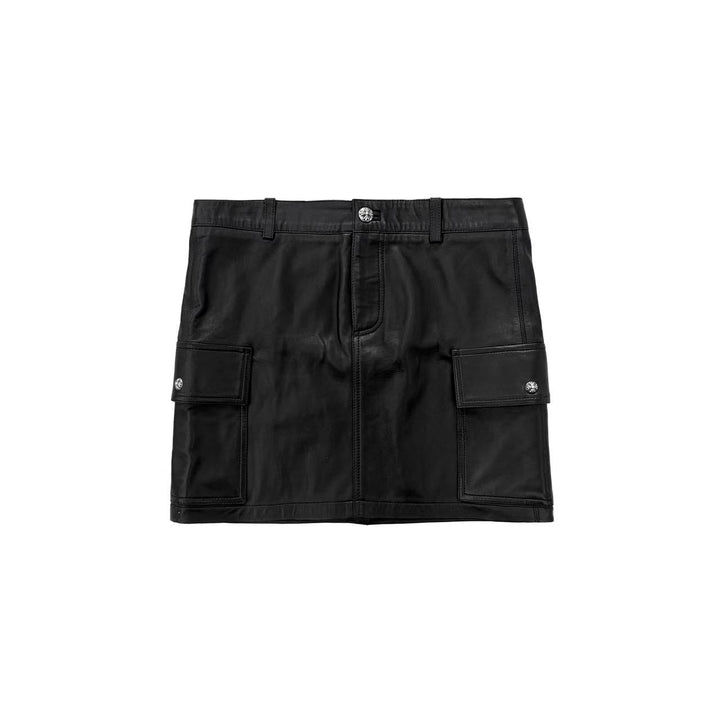 Chrome Hearts Leather Cargo Mini Black Skirt - SHENGLI ROAD MARKET