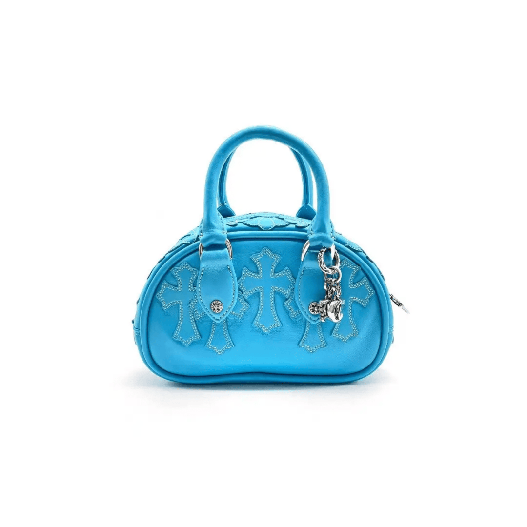 Chrome Hearts Leather Cross Patch Blue Mini Gym Bag - SHENGLI ROAD MARKET