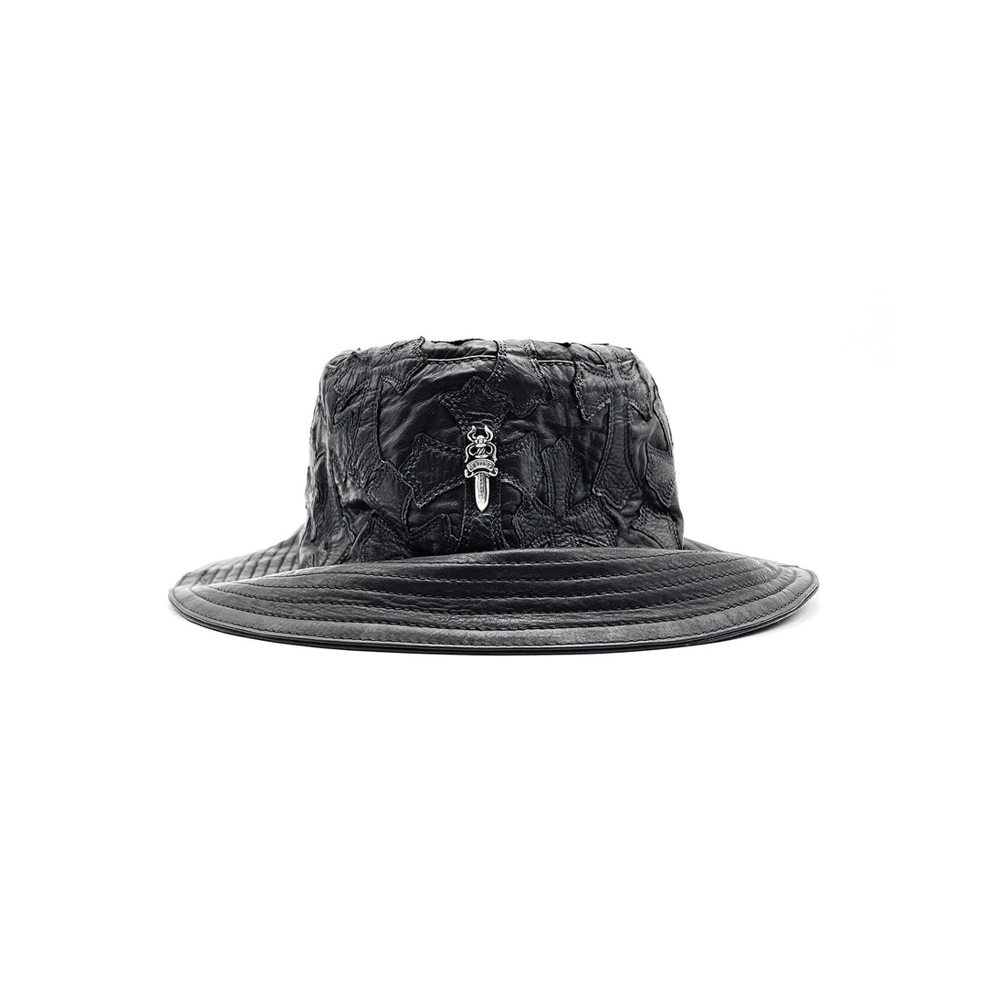 Chrome Hearts Leather Cross Patch Bucket Hat - SHENGLI ROAD MARKET