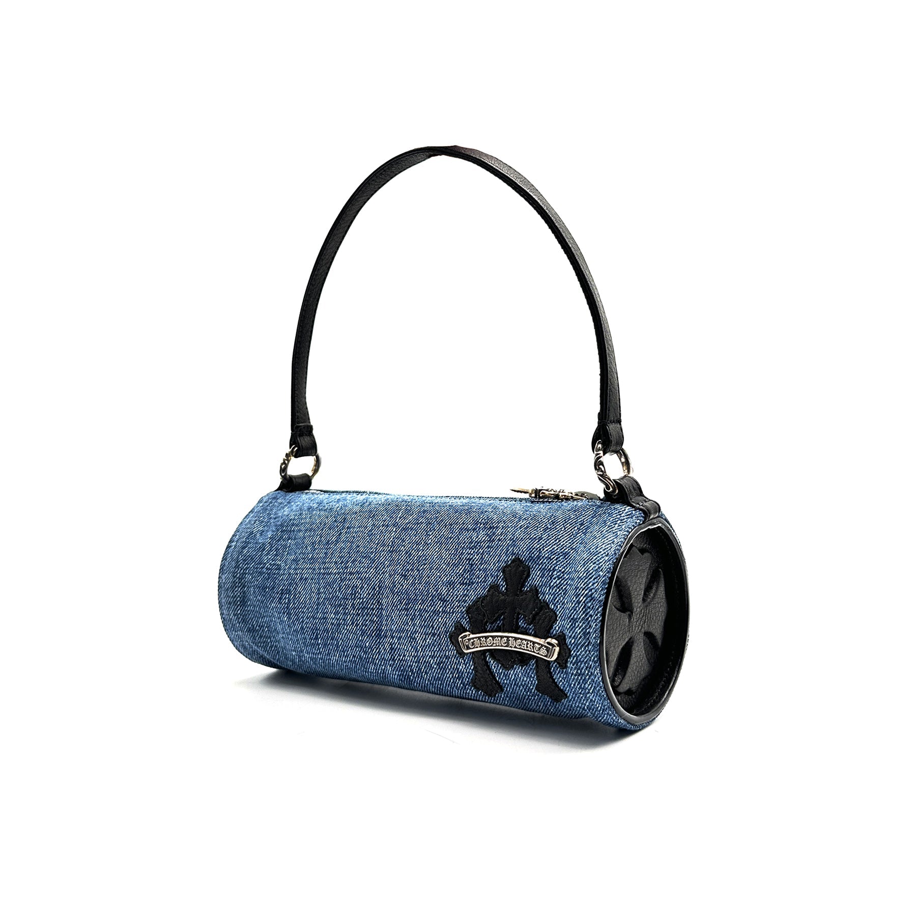 Chrome Hearts Leather Cross Patch Denim Grinds Mini Shoulder Bag