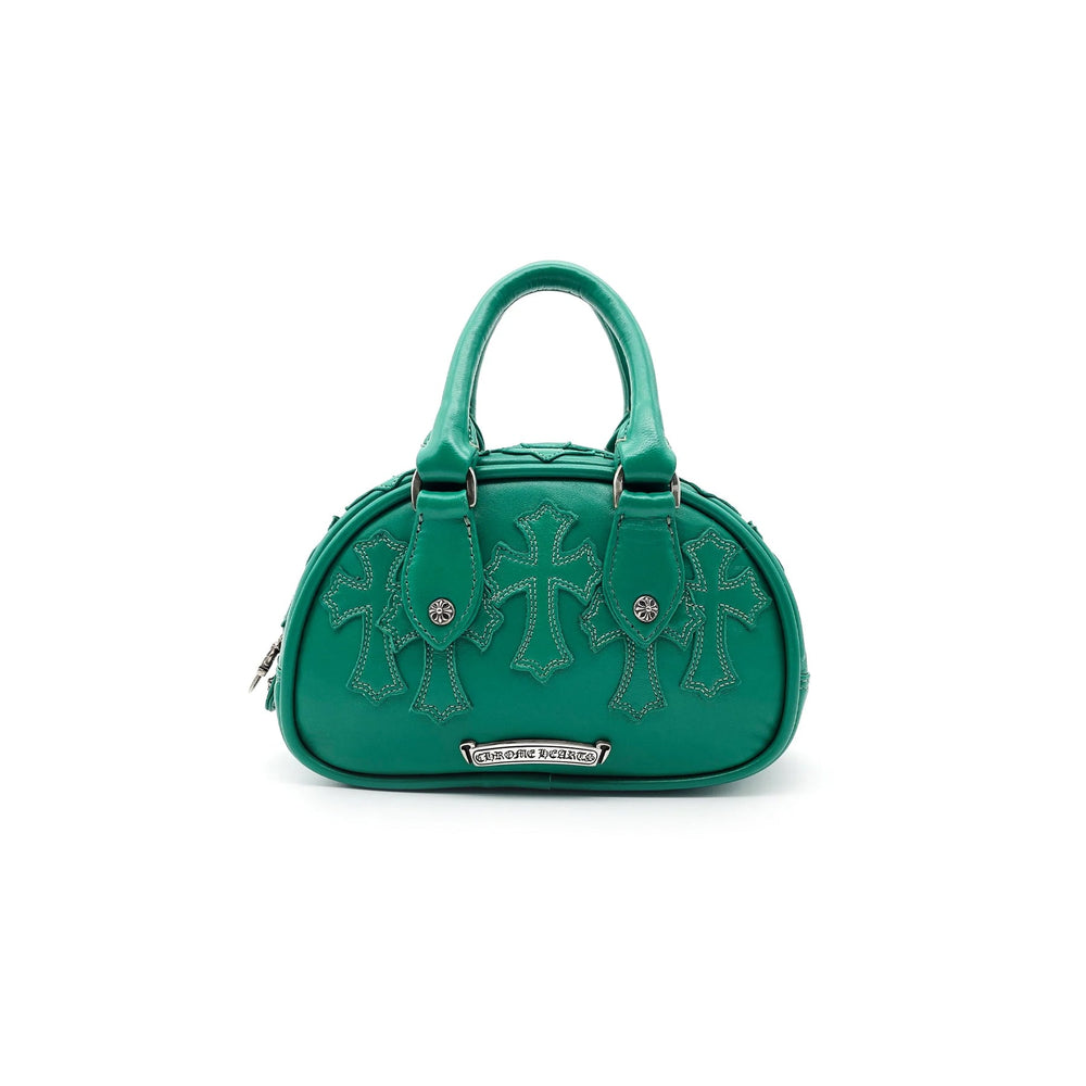 Chrome Hearts Leather Cross Patch Green Mini Gym Bag - SHENGLI ROAD MARKET