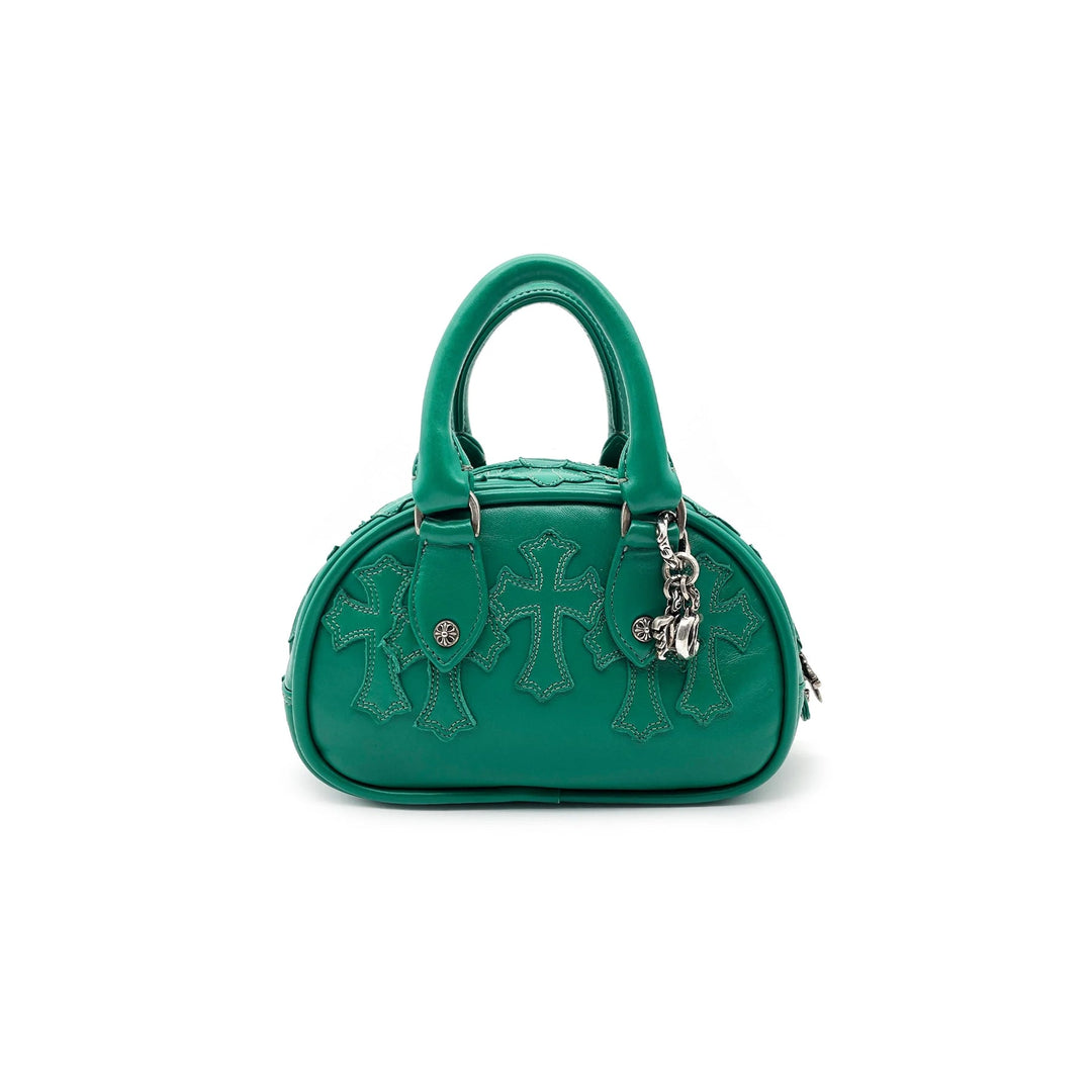 Chrome Hearts Leather Cross Patch Green Mini Gym Bag - SHENGLI ROAD MARKET