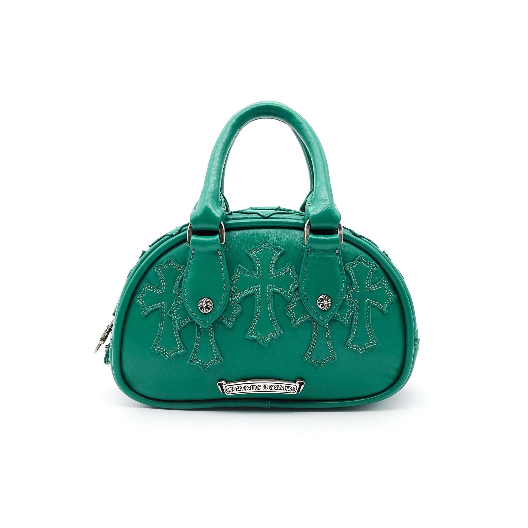 Chrome Hearts Leather Cross Patch Green Mini Gym Bag - SRM