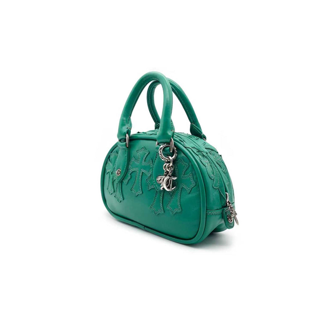 Chrome Hearts Leather Cross Patch Green Mini Gym Bag - SHENGLI ROAD MARKET