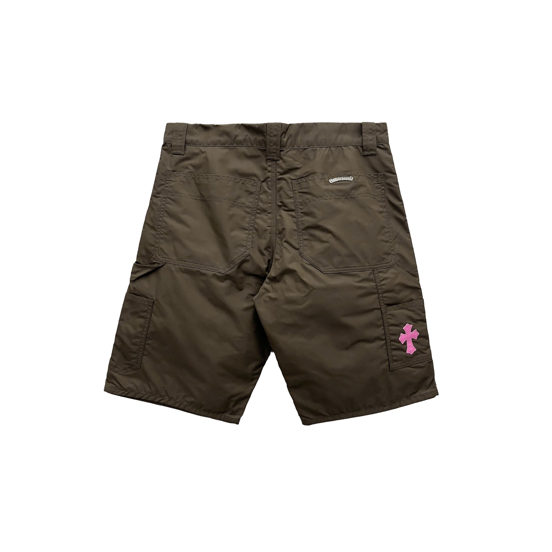 Chrome Hearts Leather Double Knee Brown Carpenter Shorts - SRM