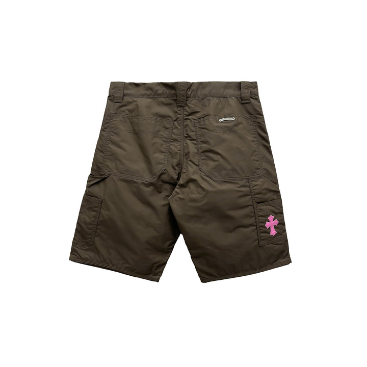 Chrome Hearts Leather Double Knee Brown Carpenter Shorts - SHENGLI ROAD MARKET
