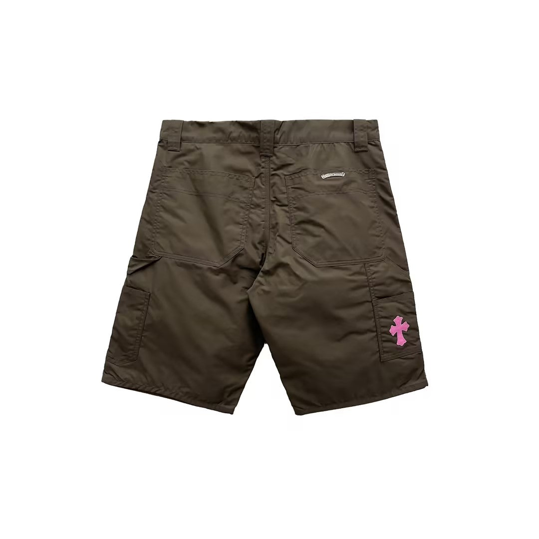 Chrome Hearts Leather Double Knee Brown Carpenter Shorts - SHENGLI ROAD MARKET