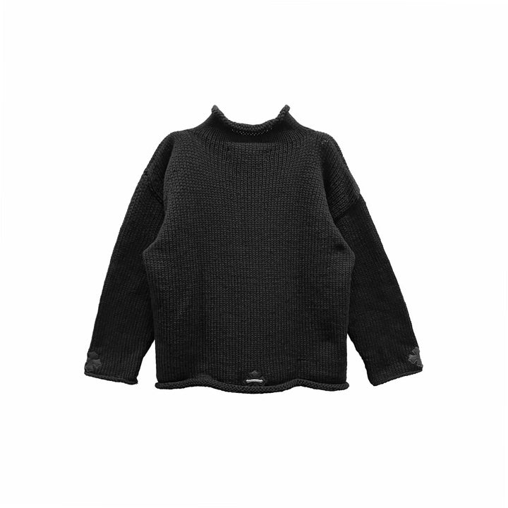 Chrome Hearts Leather Patch Cotton Rollneck Knit Sweater - SHENGLI ROAD MARKET