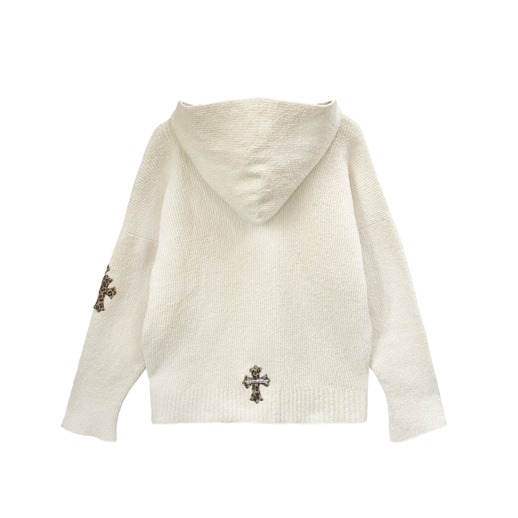 Chrome Hearts Leopard Cross Patch Cashmere Pullover Hoodie - SRM