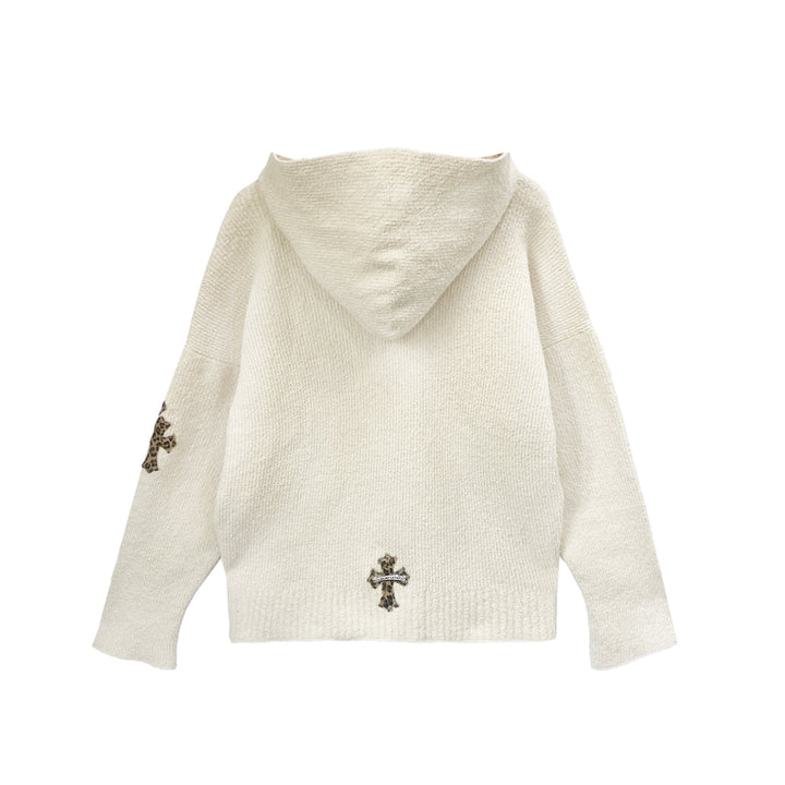 Chrome Hearts Leopard Cross Patch Cashmere Pullover Hoodie - SHENGLI ROAD MARKET