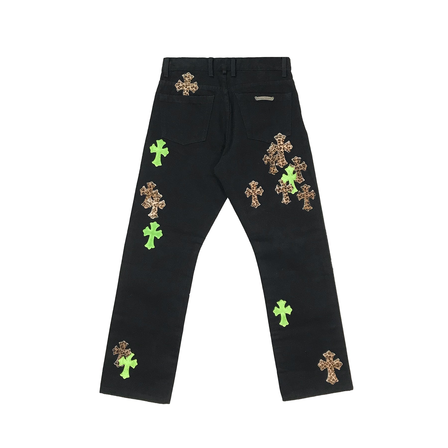 [タグ付き] CHROME HEARTS風 パンツ Chrome Hearts Leopard Green Jeans at SHENGLI ROAD MARKET