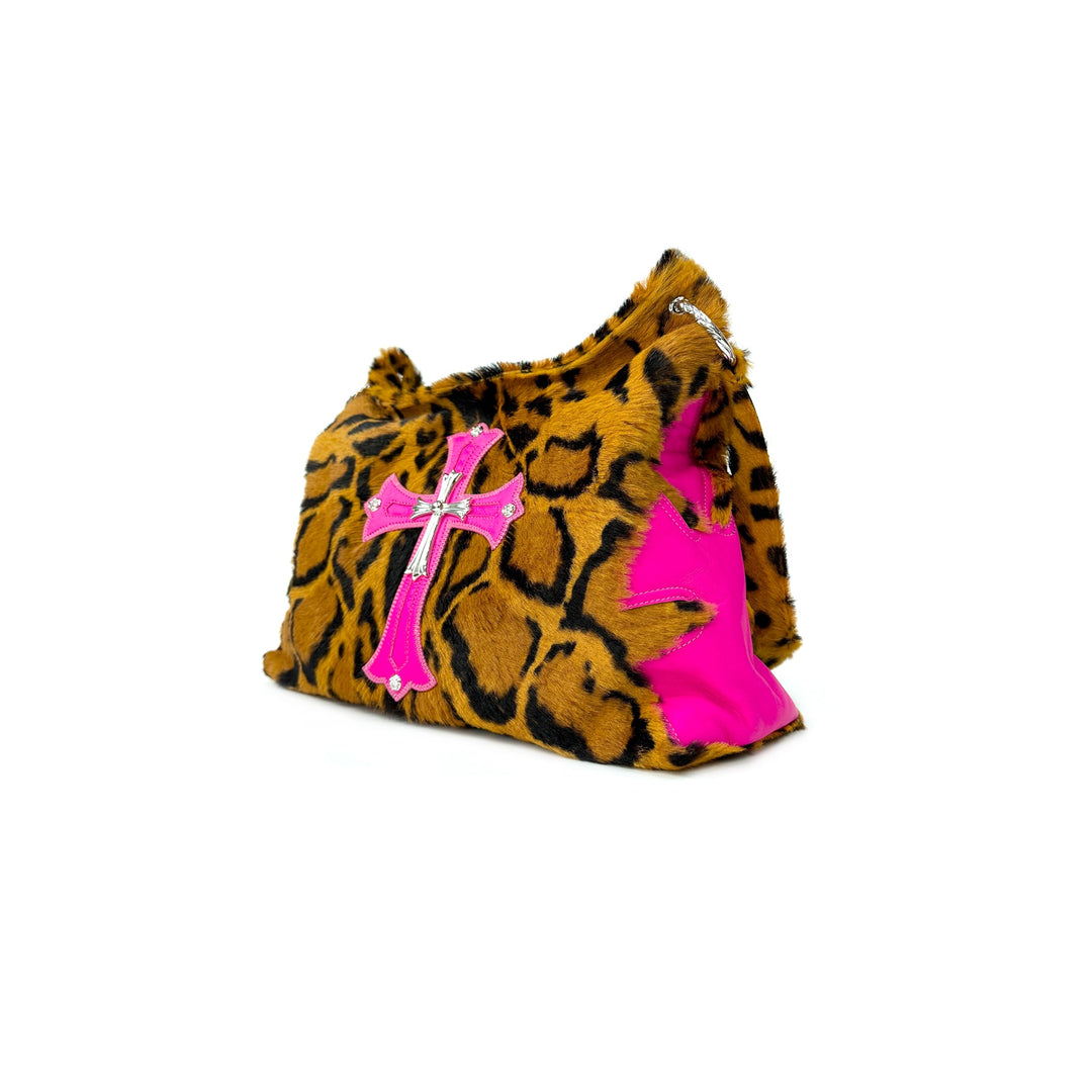 Chrome Hearts Leopard Pony Hair Silver Cross Lyon Bag - SHENGLI ROAD MARKET