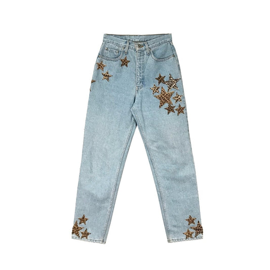 Chrome Hearts Leopard Star Patches Denim Jeans - SHENGLI ROAD MARKET