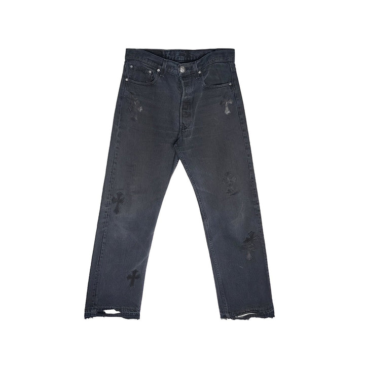 Chrome Hearts Levi's 501 Black Cross Patch Grey Jean - SHENGLI ROAD MARKET