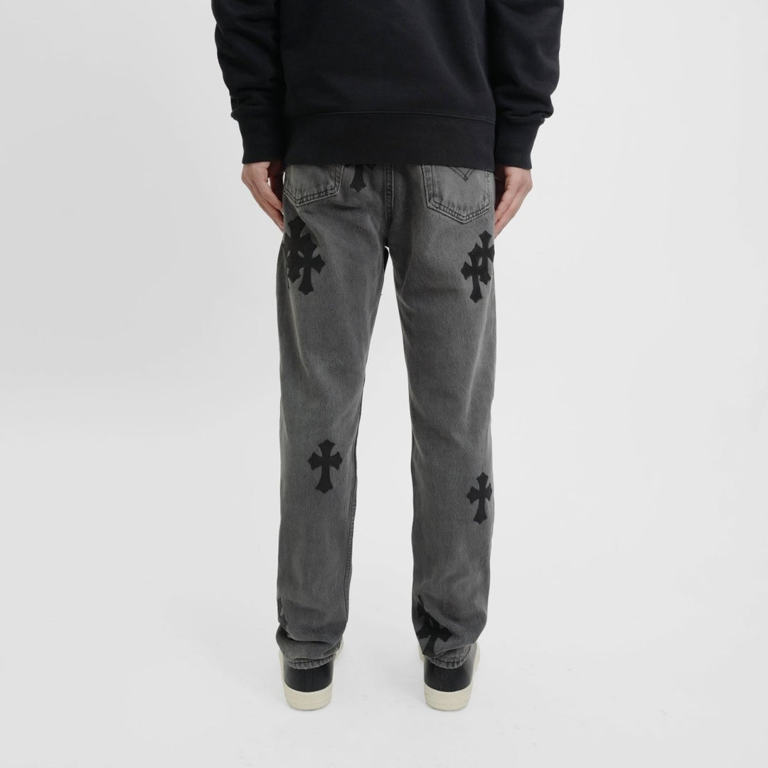 Chrome Hearts Levi's 501 Black Cross Patch Grey Jeans - SHENGLI ROAD MARKET