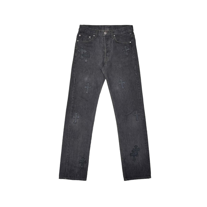 Chrome Hearts Levi's 501 Black Cross Patch Jeans - SHENGLI ROAD MARKET