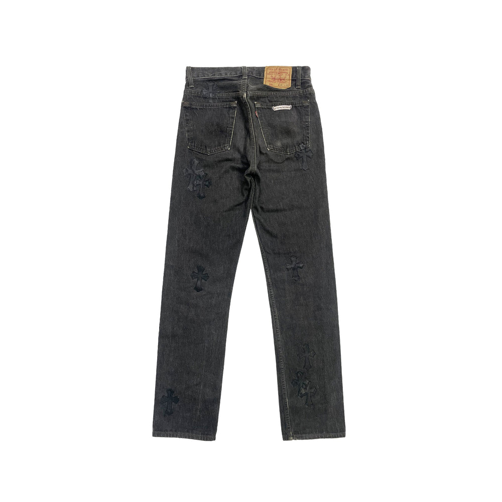 Chrome Hearts Levi's 501 Black Cross Patch Jeans - SHENGLI ROAD MARKET