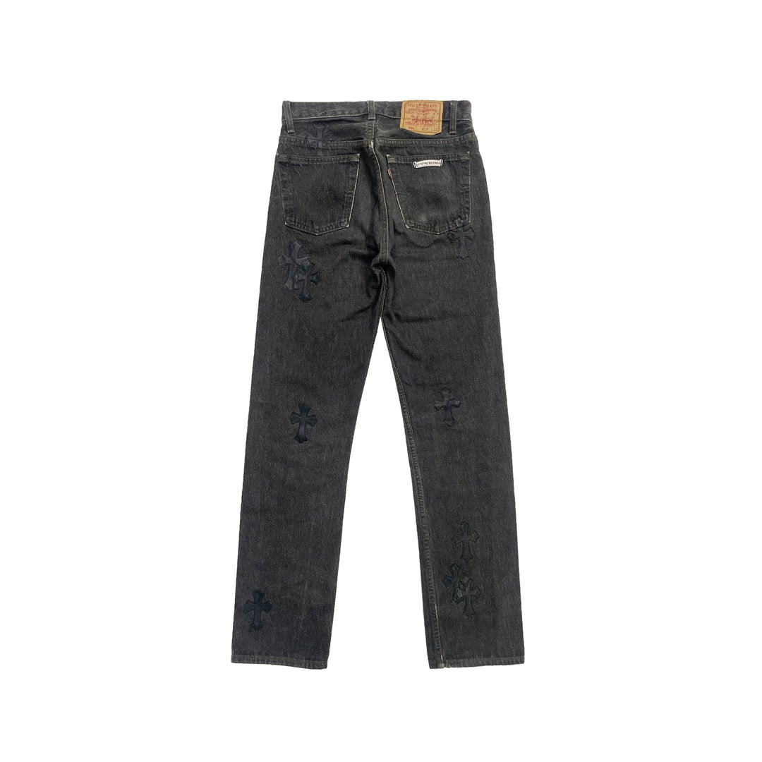 Chrome Hearts Levi's 501 Black Cross Patch Jeans - SHENGLI ROAD MARKET