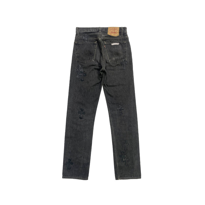 Chrome Hearts Levi's 501 Black Cross Patch Jeans - SHENGLI ROAD MARKET