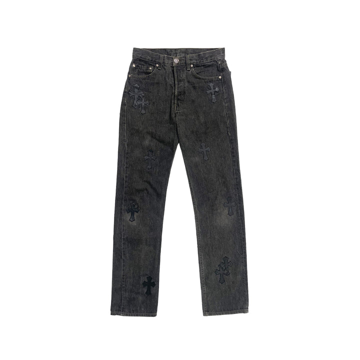 Chrome Hearts Levi's 501 Black Cross Patch Jeans - SHENGLI ROAD MARKET