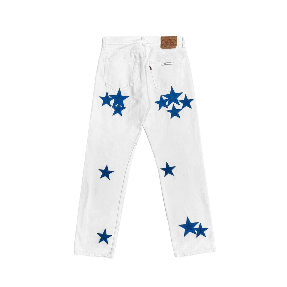 Chrome Hearts Levi's 501 Blue Star Patch Jeans - SHENGLI ROAD MARKET