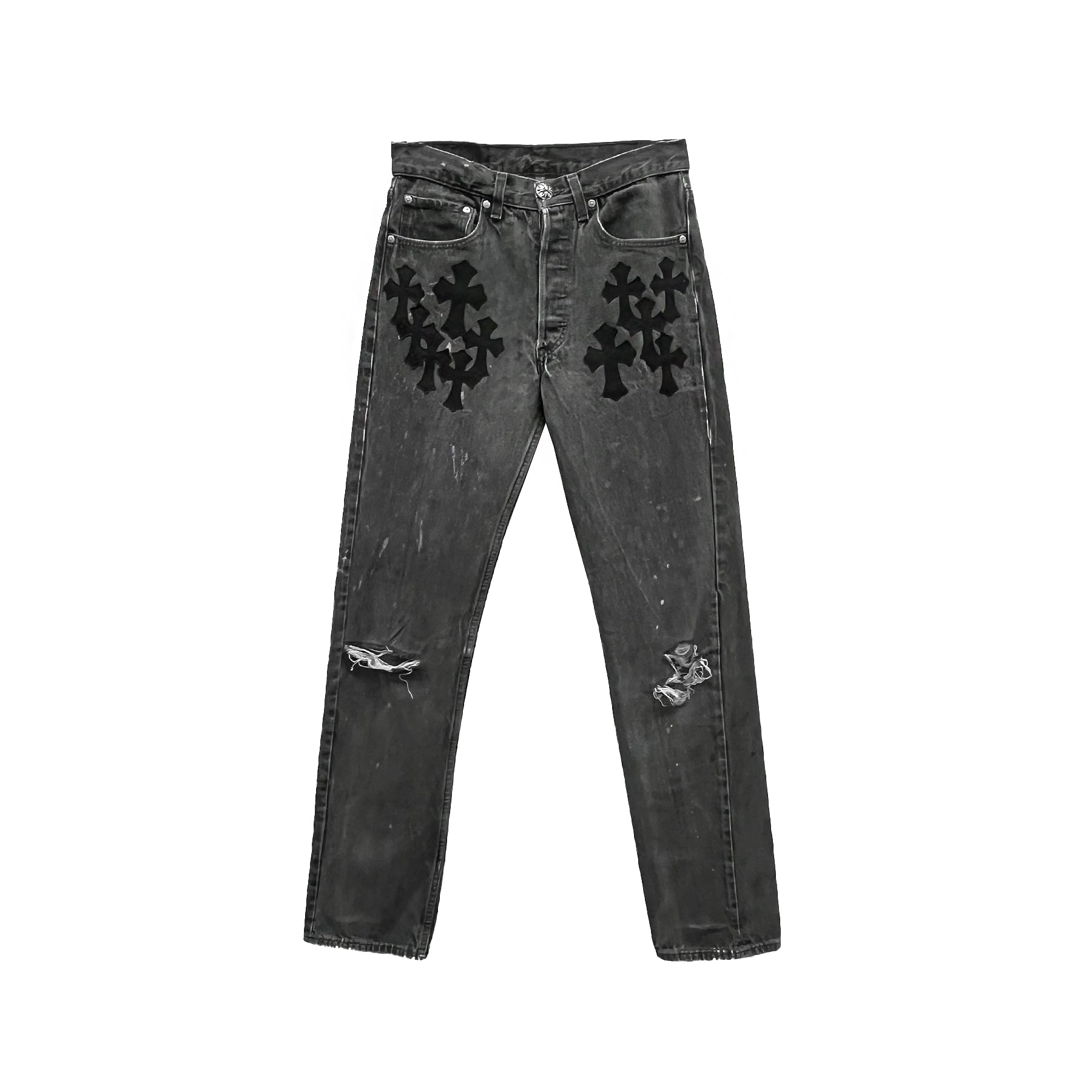 Chrome Hearts Levi s 501 Black Cross Patch Jeans SRM SHENGLI ROAD chrome-hearts-levi-s-501-black-cross-patch-jeans-srm-shengli-road