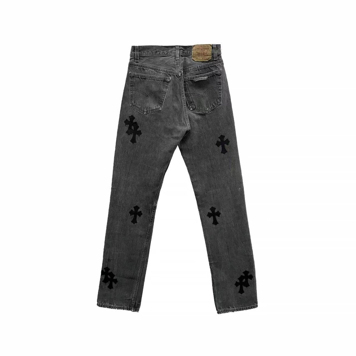 Chrome Hearts Levi's 501 Cemetery Cross Patch Grey Jeans - SHENGLI ROAD MARKET