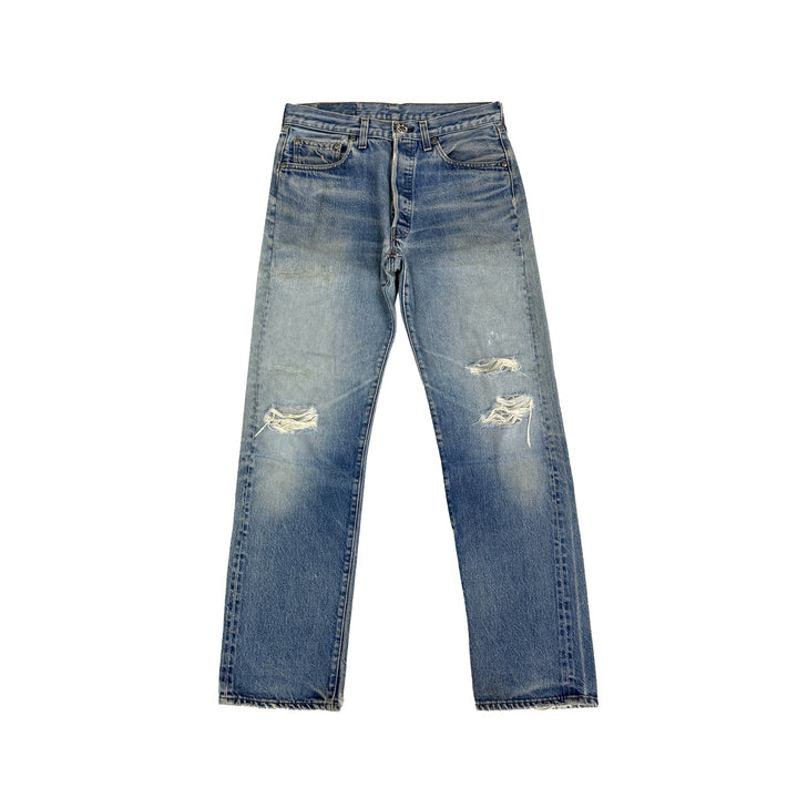 Chrome Hearts Levi's 501 Distressed Washed Blue Jeans - SHENGLI ROAD MARKET