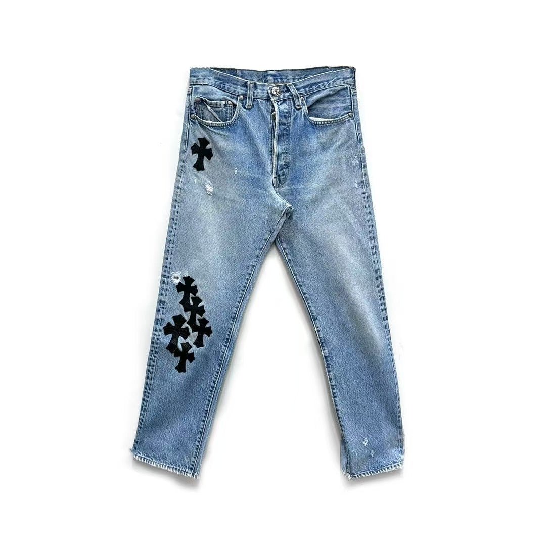 Chrome Hearts Levi's 501 Exclusive Alligator Cross Patch Denim Jeans - SHENGLI ROAD MARKET