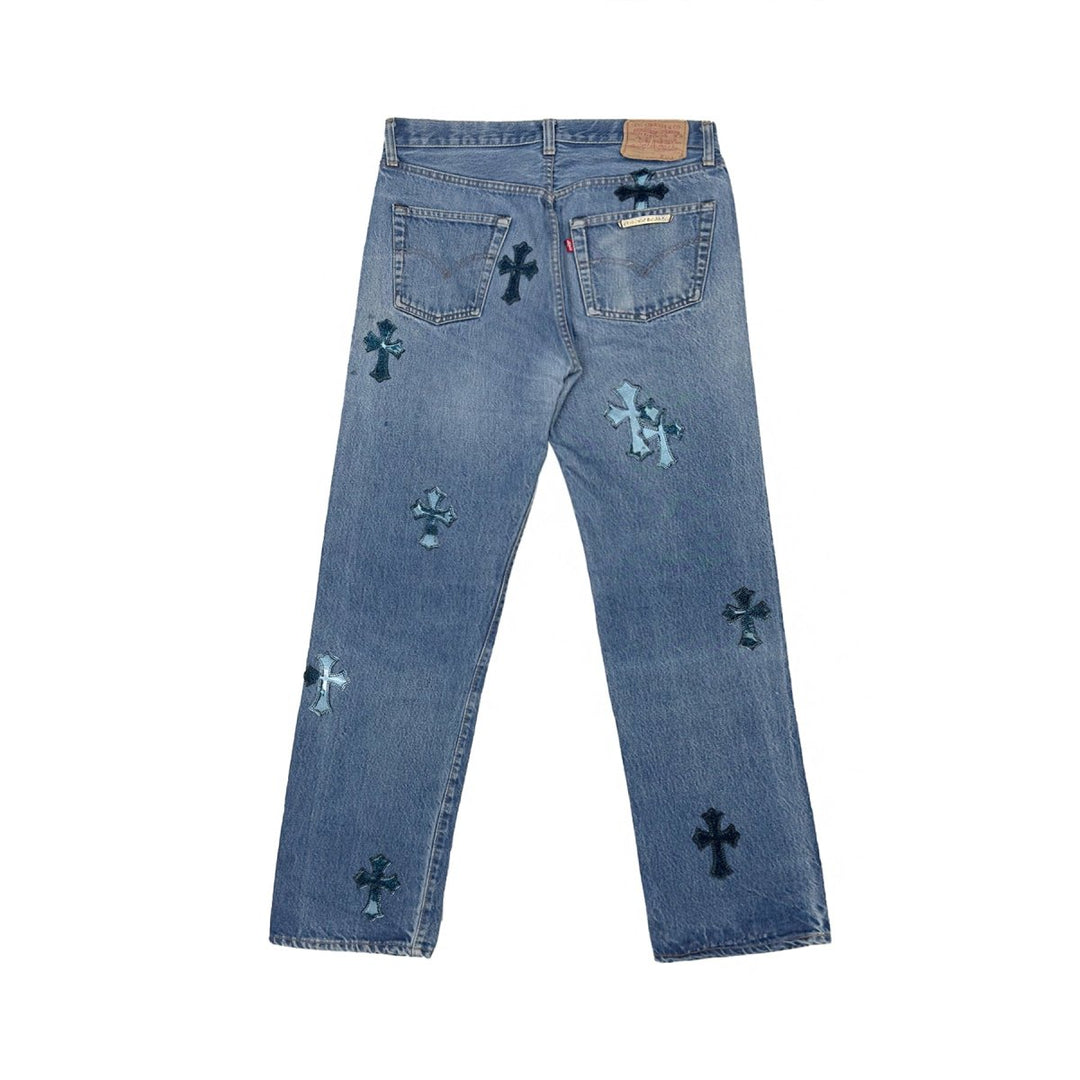 Chrome Hearts Levis 501 Galaxy Cross Patch Jeans - SHENGLI ROAD MARKET