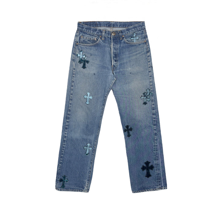 Chrome Hearts Levi's 501 Galaxy Cross Patch Jeans - SHENGLI ROAD MARKET