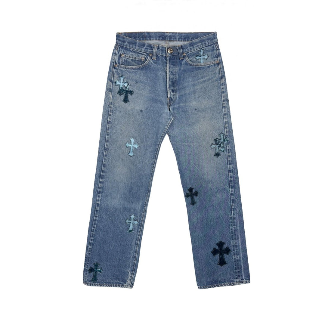 Chrome Hearts Levis 501 Galaxy Cross Patch Jeans - SHENGLI ROAD MARKET