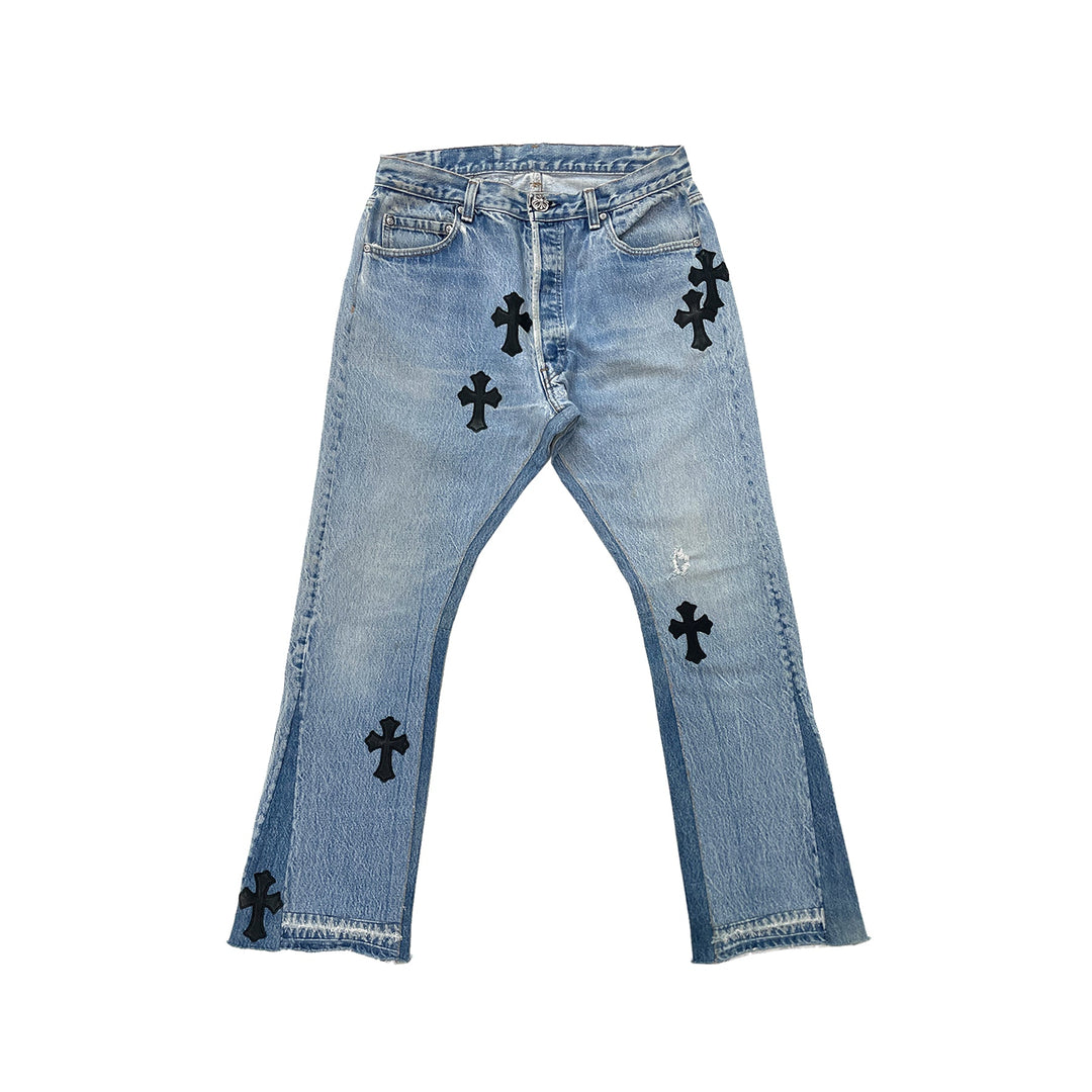 Chrome Hearts Levi's 501 Gallery Dept.Black Cross Patch Jeans - SHENGLI ROAD MARKET