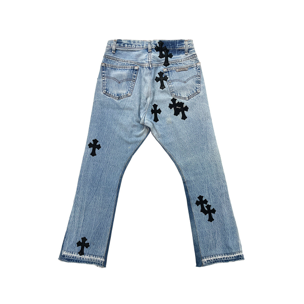 Chrome Hearts Levi's 501 Gallery Dept.Black Cross Patch Jeans - SHENGLI ROAD MARKET