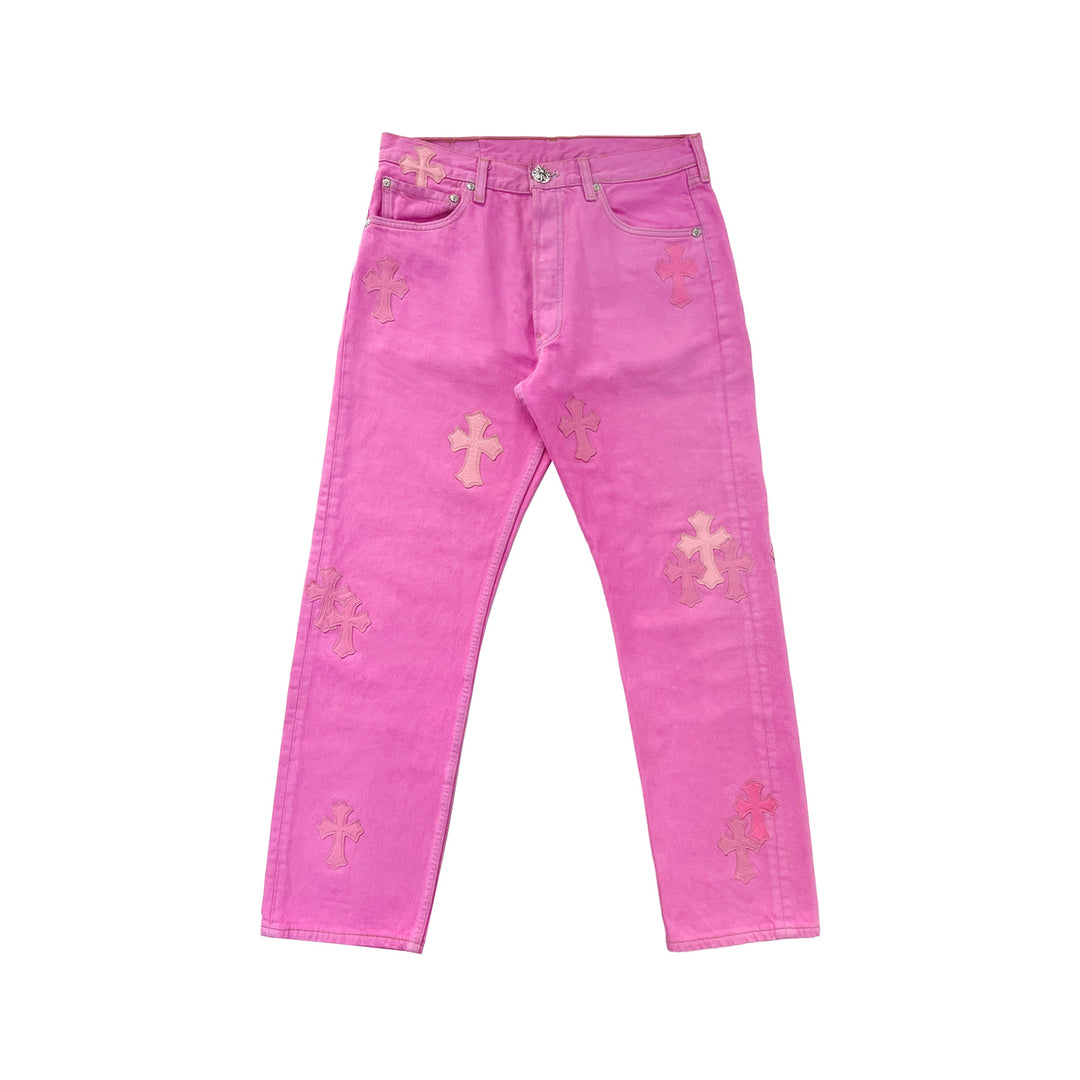 Chrome Hearts Levi's 501 Sex Records Pink Cross Patch Jeans - SHENGLI ROAD MARKET