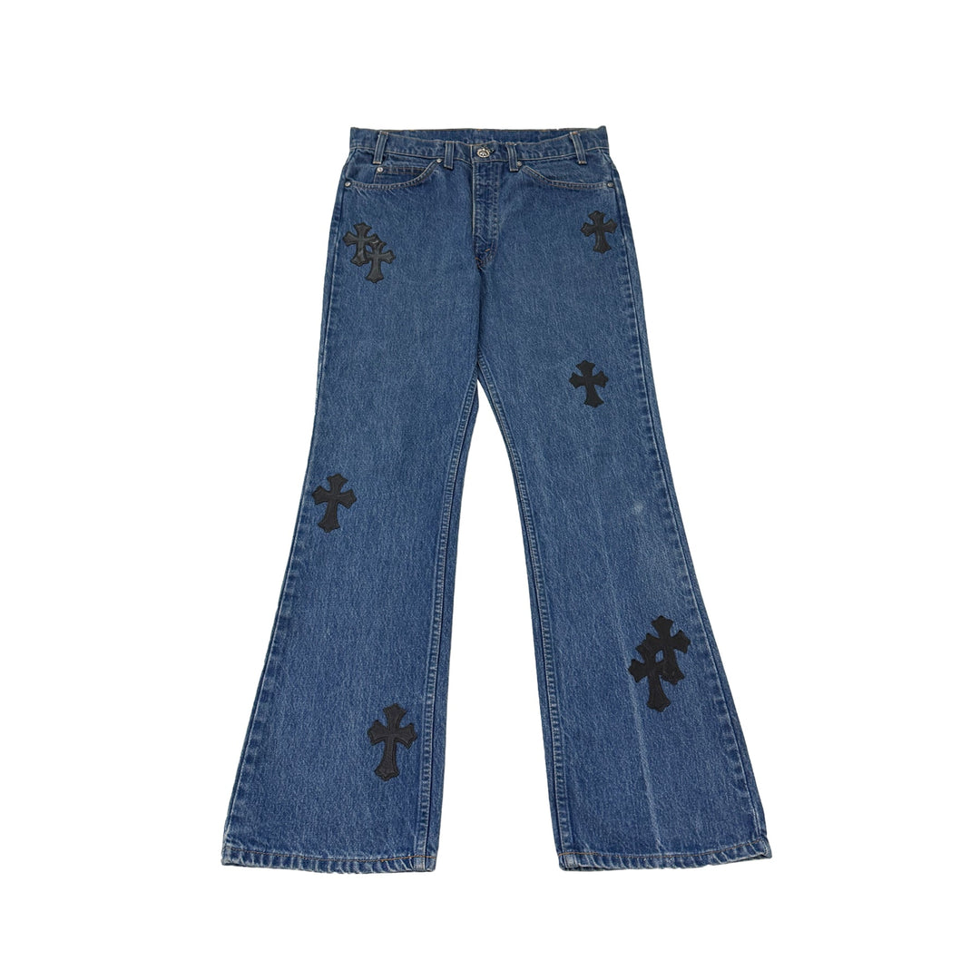 Chrome Hearts Levi's 517 Black Cross Patch Denim Jeans - SHENGLI ROAD MARKET