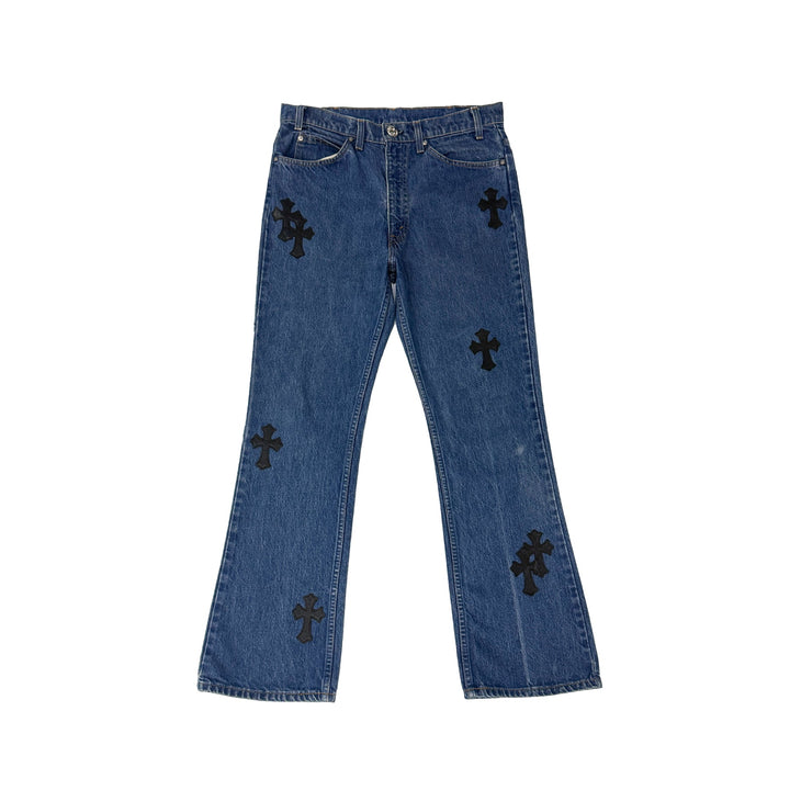 Chrome Hearts Levi's 517 Black Cross Patch Denim Jeans - SHENGLI ROAD MARKET