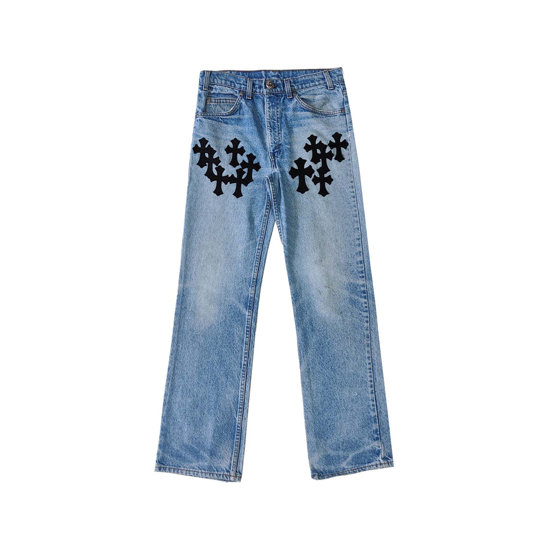 Chrome Hearts Levi's 517 Black Cross Patch Jeans - SHENGLI ROAD MARKET