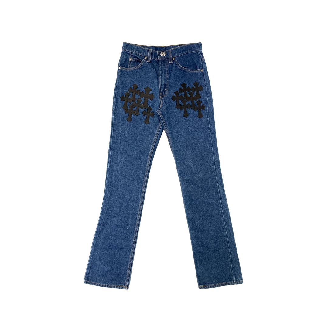 Chrome Hearts Levi's 517 Black Cross Patch Jeans - SHENGLI ROAD MARKET