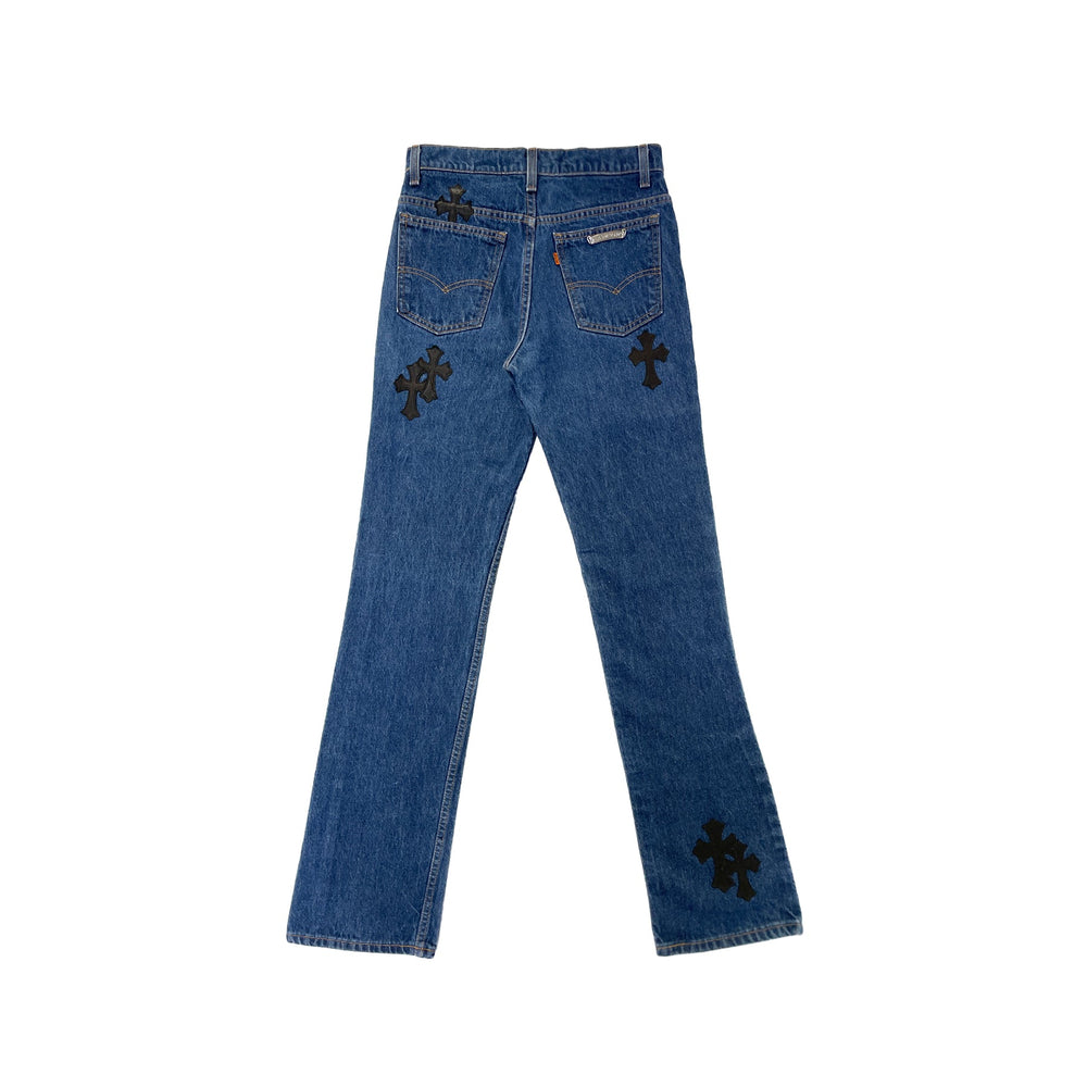 Chrome Hearts Levi's 517 Black Cross Patch Jeans - SHENGLI ROAD MARKET