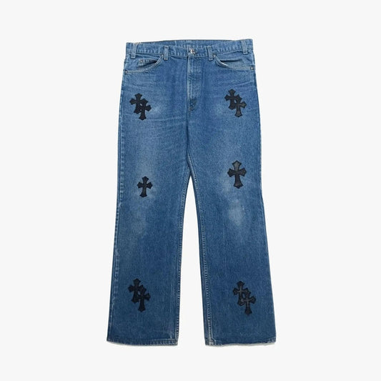 Chrome Hearts Levi's 517 Cross Patch Washed Denim Jeans - SHENGLI ROAD MARKET