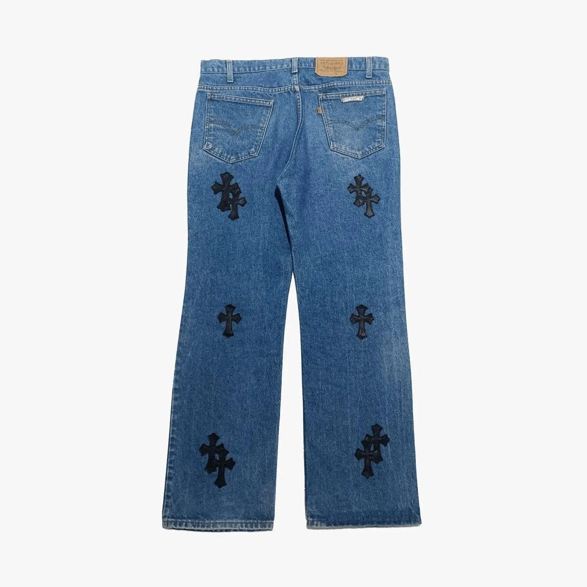 Chrome Hearts Levi's 517 Cross Patch Washed Denim Jeans