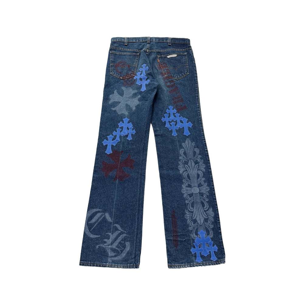 Chrome Hearts Levi's 517 Online Exclusive Spray Blue Cross Jeans - SHENGLI ROAD MARKET