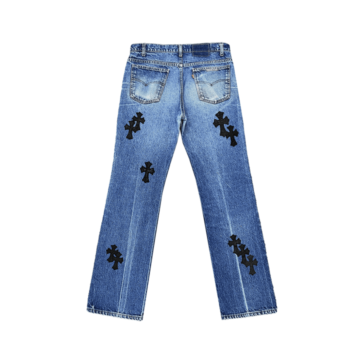 Chrome Hearts Levi's 517 Orange Tab Alligator Patch Jeans - SHENGLI ROAD MARKET