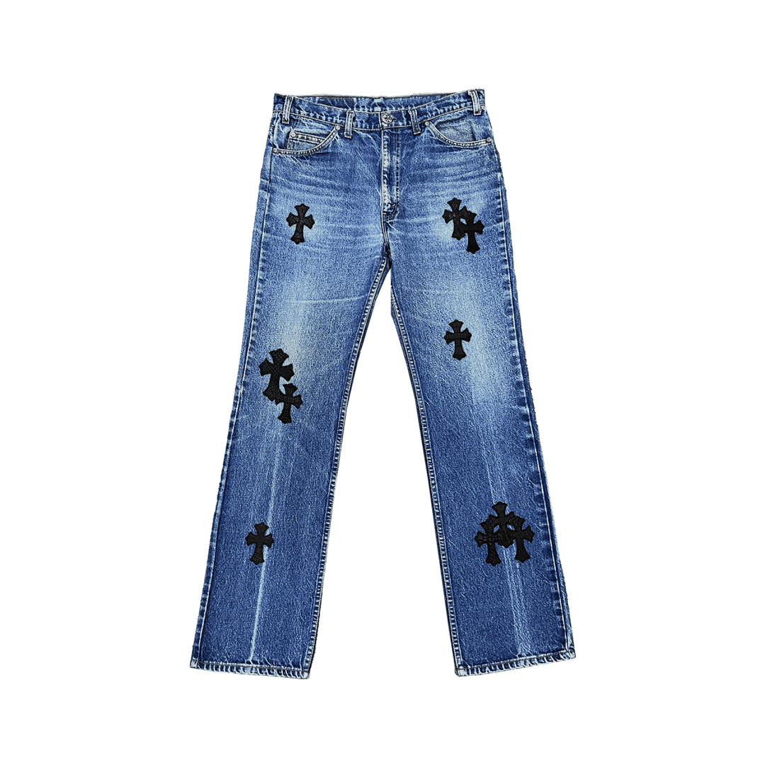 Chrome Hearts Levi's 517 Orange Tab Alligator Patch Jeans - SHENGLI ROAD MARKET