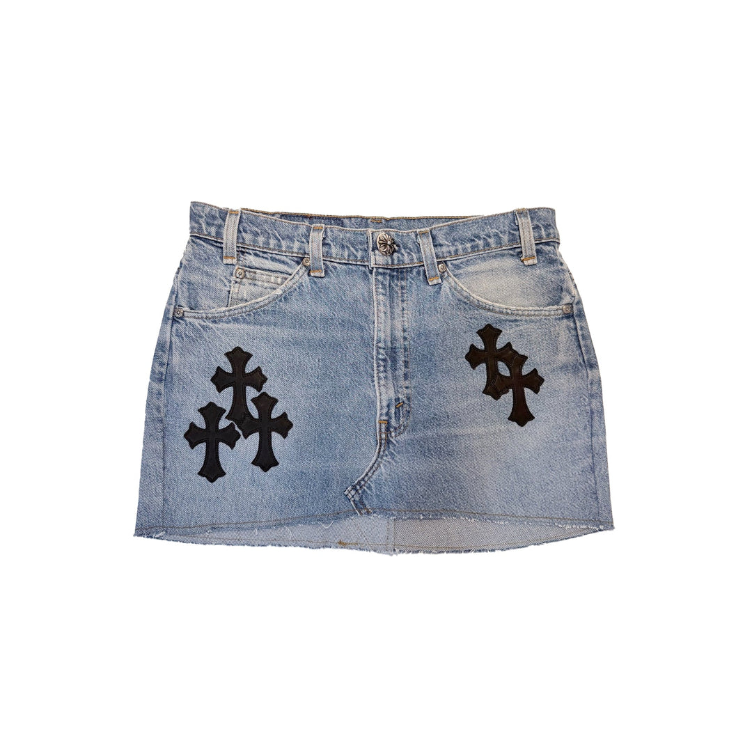 Chrome Hearts Levi's Cross Patch Denim Skirt - SHENGLI ROAD MARKET