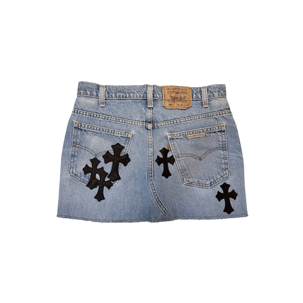 Chrome Hearts Levi's Cross Patch Denim Skirt - SHENGLI ROAD MARKET